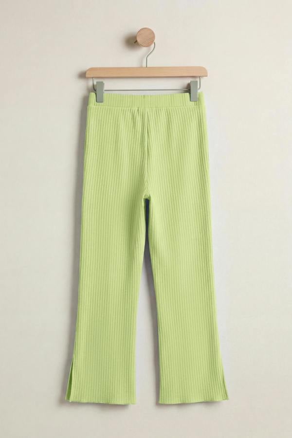 ENORSIA Textured Rib Side Slit Jersey Trousers