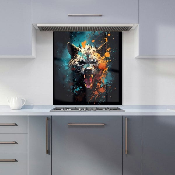 Warren Reed - Designer Splashart Angry Hyena Face Kitchen Splashback