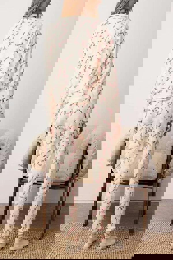 WOVCOR 2-Piece 100% Cotton Christmas Themed Knit Pajama Set