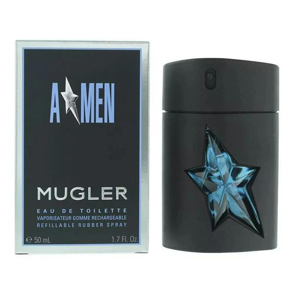 Mugler A*Men 50ml Eau De Toilette EDT Rechargeable Refillable Rubber Spray For Him