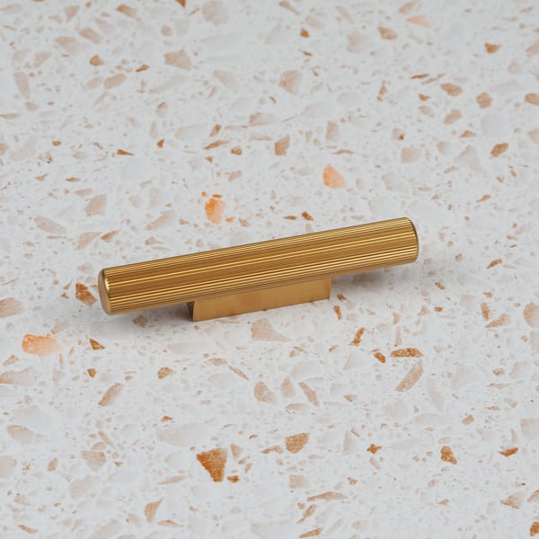 Handle & Home Gold Brass Reeded Handles