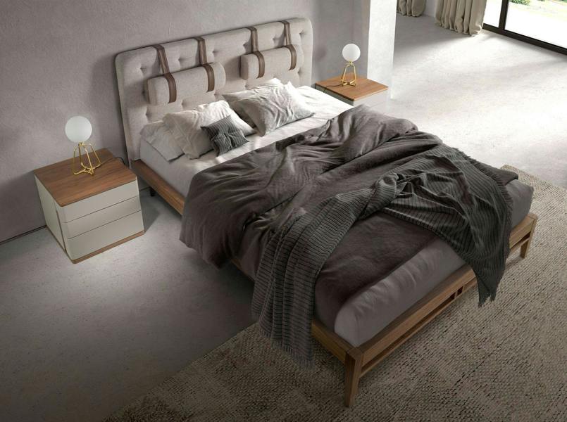 Angel Cerdá Grey wood and walnut bedside table 7166