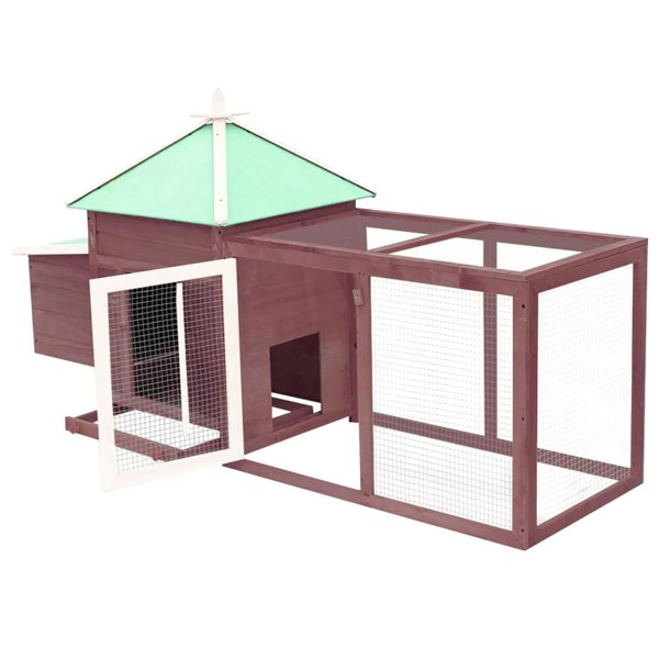 Berkfield Chicken Coop with Nest Box Mocha 190x72x102 cm Solid Firwood