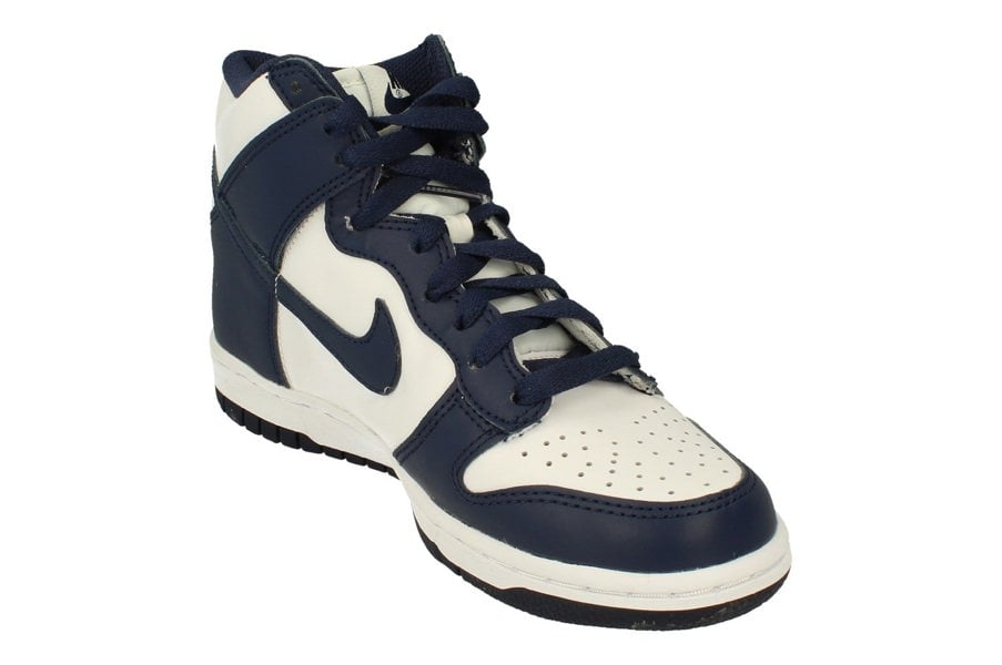Nike Dunk High GS Trainers Db2179  DB2179 - White Midnight Navy 104 - Photo 3