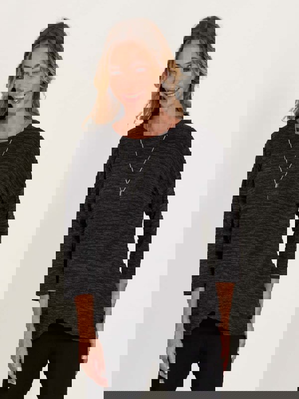 PennyPlain Cross Over Hem Tunic - Charcoal