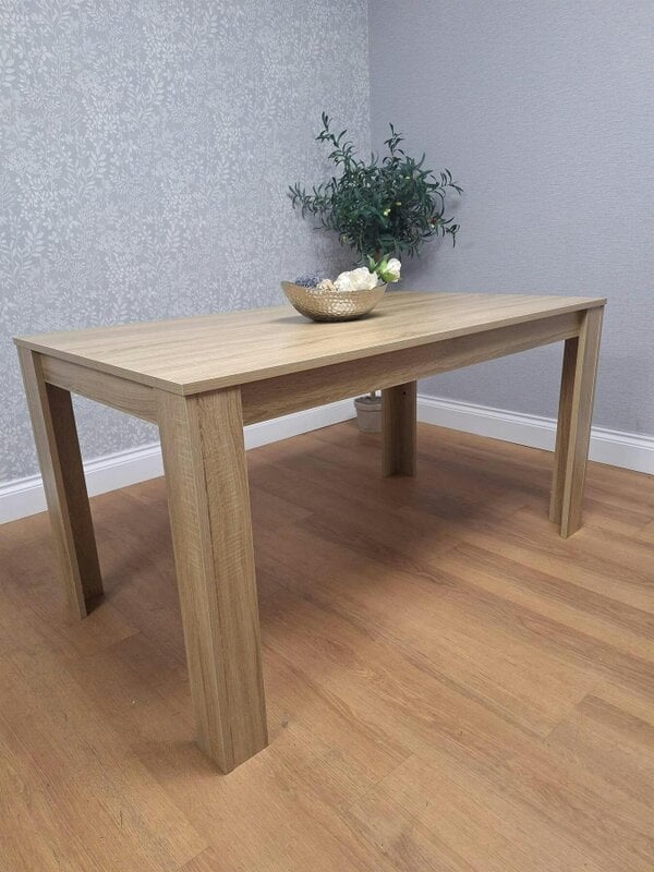 Kosy Koala Modern Oak Effect Table with 2 Black Velvet Chairs and a Black Velvet Benche Dining Room Set