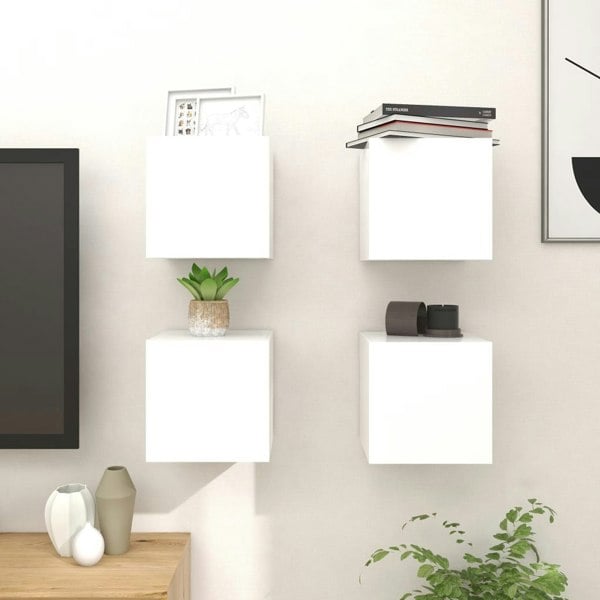 Berkfield Wall Mounted TV Cabinets 4 pcs White 30.5x30x30 cm
