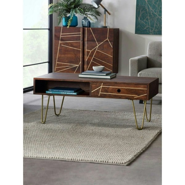 IH Design Rectangular Coffee Table Bishop Dark Mango