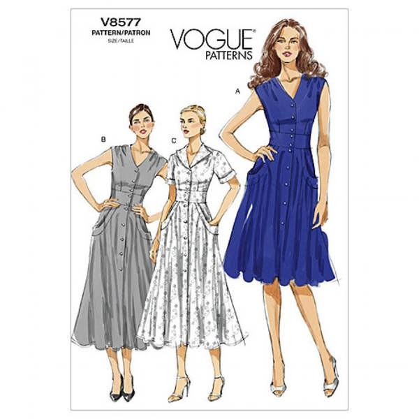Vogue Sewing Pattern 8577, Dresses for Women, 8-10-12-14 - Easy