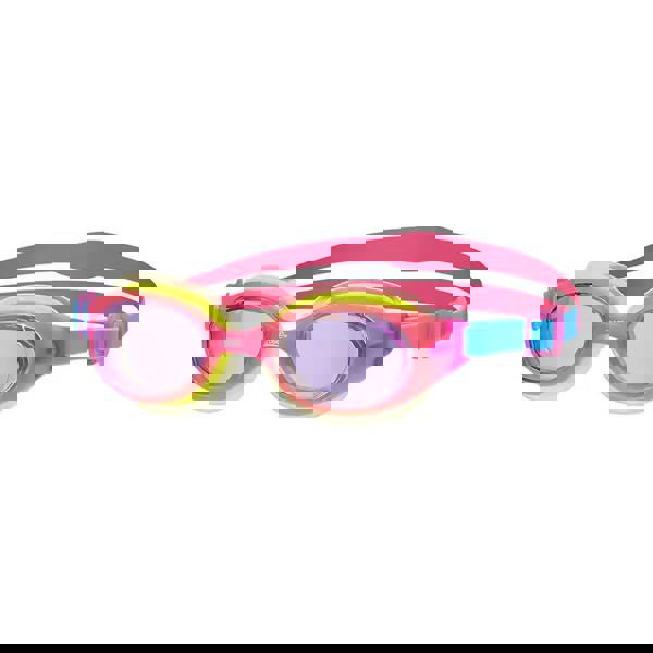 Vibrant Zoggs Little Sonic Air swim goggles for 0-6yrs with pastel pink, yellow, blue accents and air cushion tech