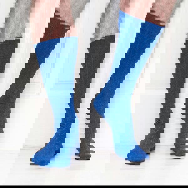 Jemsox Sweet Blue Recycled Rib Mens Socks | Eco-Friendly Comfort