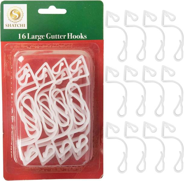 2.9cm Clear Large Gutter Hooks for Christmas Light Decoration, Tool-Free Clip-On Holders image 1