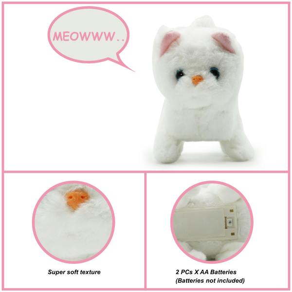 Pugs at Play Casper Interactive Walking Cat Plush Toy