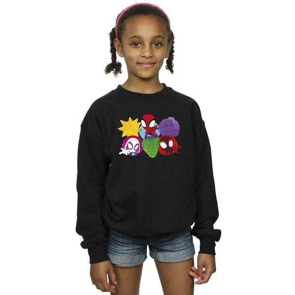 Marvel Girls Spidey And His Amazing Friends Faces Sweatshirt - Black