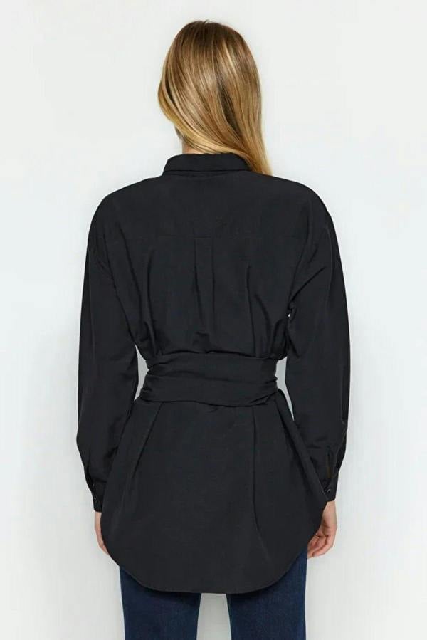 WOVCOR Woven Shirt with Belt Buckle Detail