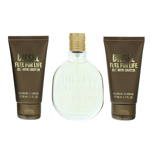 Diesel Fuel For Life Eau De Toilette 3 Piece Gift Set: Eau De Toilette 50ml - 2 X Shower Gel 50ml for Him