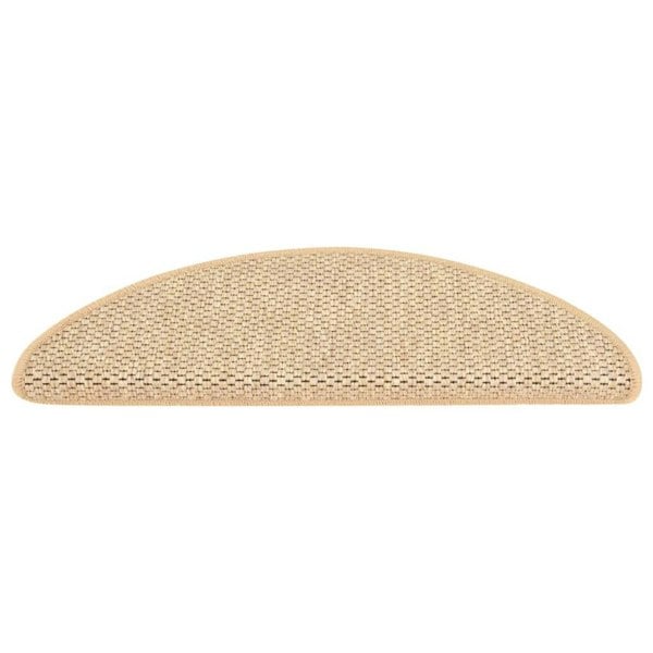 Berkfield Stair Mats Self-adhesive Sisal-Look 15 pcs 65x21x4 cm Light Beige