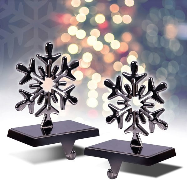 St Helens Christmas Snowflake Stocking Holders, Pair