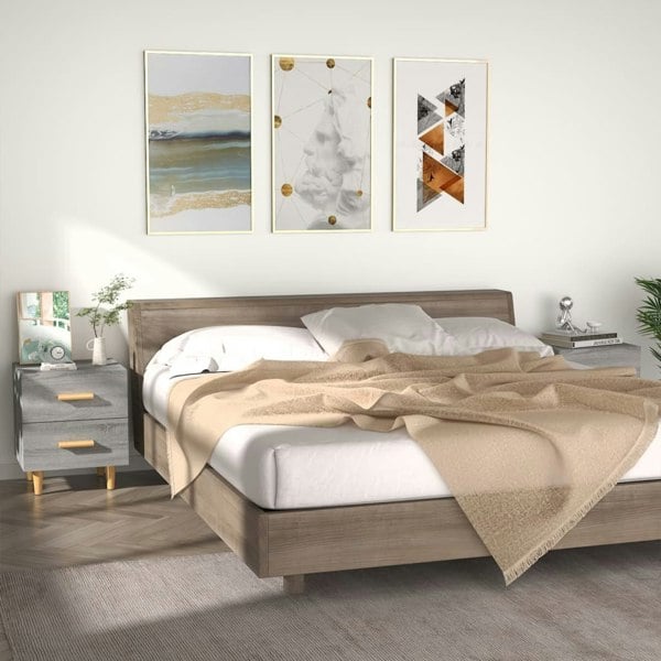 Berkfield Bed Cabinets 2 pcs Grey Sonoma 40x35x47.5 cm