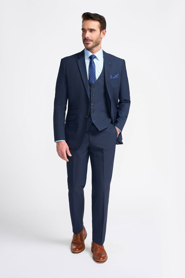 House of Cavani Seeba Navy Short Three Piece Suit