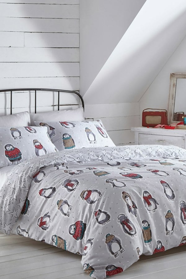 Portfolio Home Snowy Penguins Duvet Cover Set