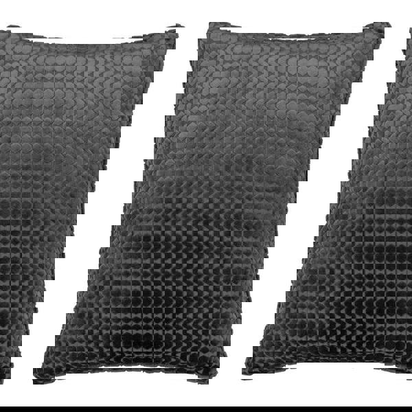 Paoletti Neptune Velvet Cushion Cover - Charcoal