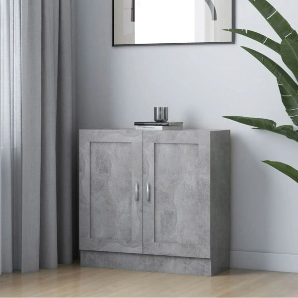 Berkfield Book Cabinet Concrete Grey 82.5x30.5x80 cm Engineered Wood