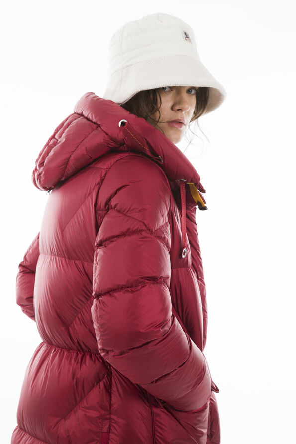 Parajumpers Mummy Red Long Hooded Down Jacket