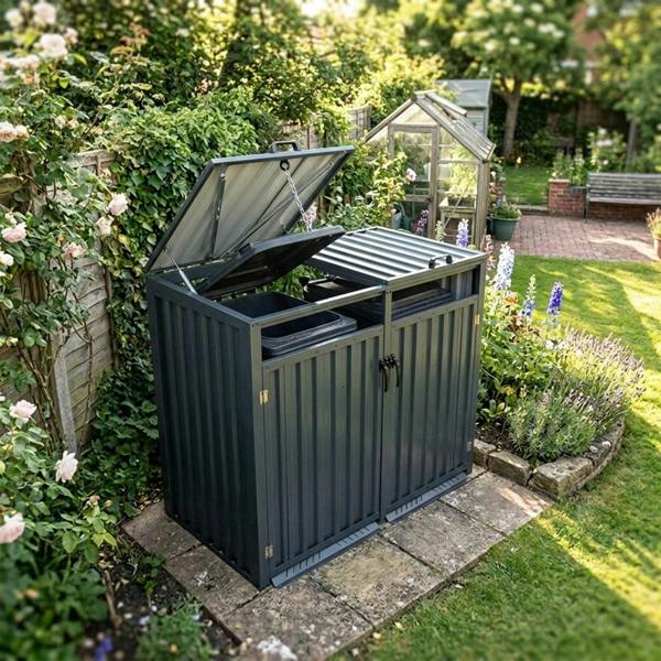 Nicoman Outdoor Metal Garbage Bin Shed