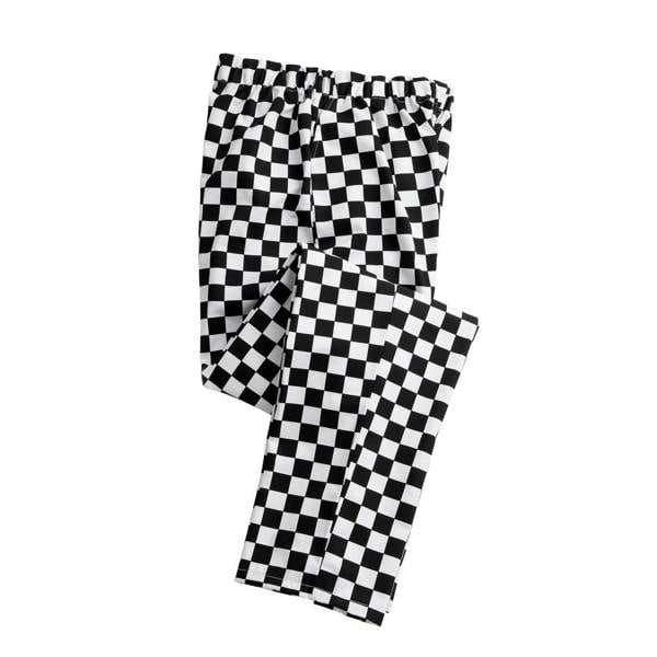 Premier Unisex Adult Essential Checked Chef Trousers - Black/White