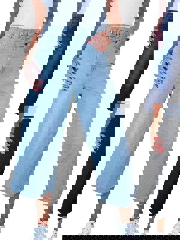 Paulo Due Womens High Waist Wide Leg Denim Culotte Jeans