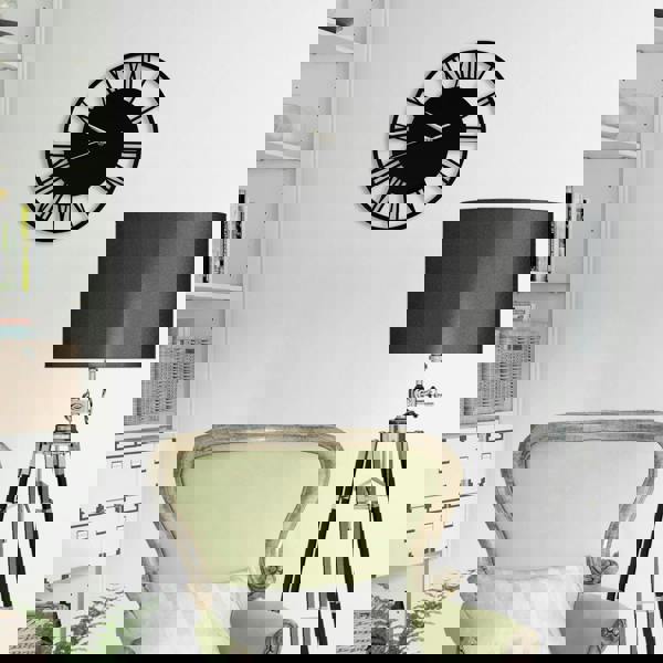 WALPLUS WC2134 - Acrylic Gloss Roman Wall Clock Black - 30 cm / 11.8 in