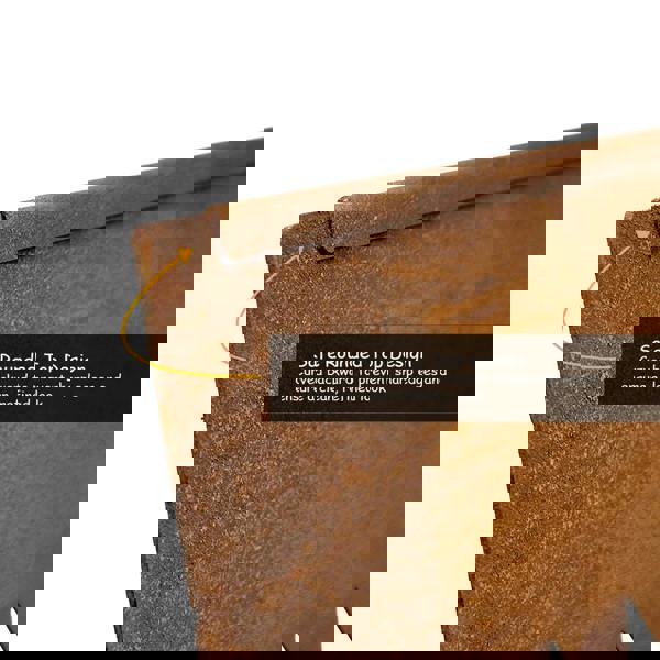 Close-up of rust metal saw garden edging with a safe rounded top design.