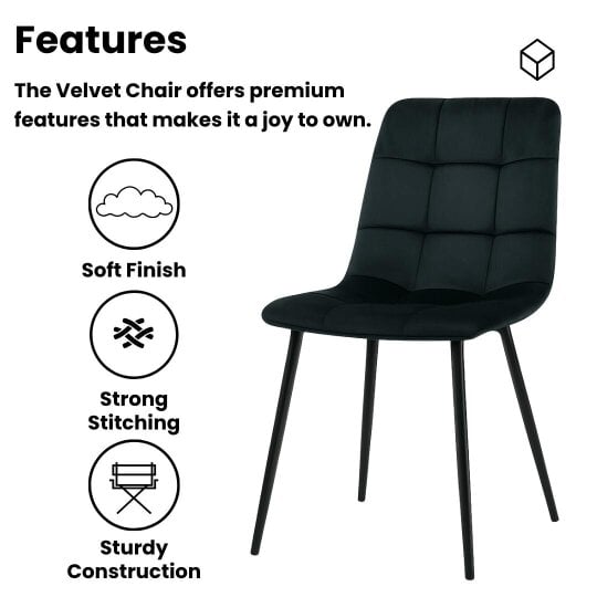 Kosy Koala Modern Dining Table Set With 6 Black Tufted Velvet Chairs Dining Room Furniture