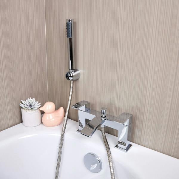 Flode Boras | Bath Shower Mixer | Including Handset and Holder | Chrome