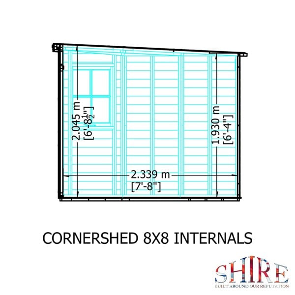 Shire Corner Shed 8x8 12mm interlock Clad wooden Shed - Best Shed