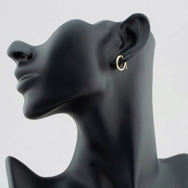 T. H. Baker 9ct Yellow Gold 14mm Tube Hoop Earrings E550