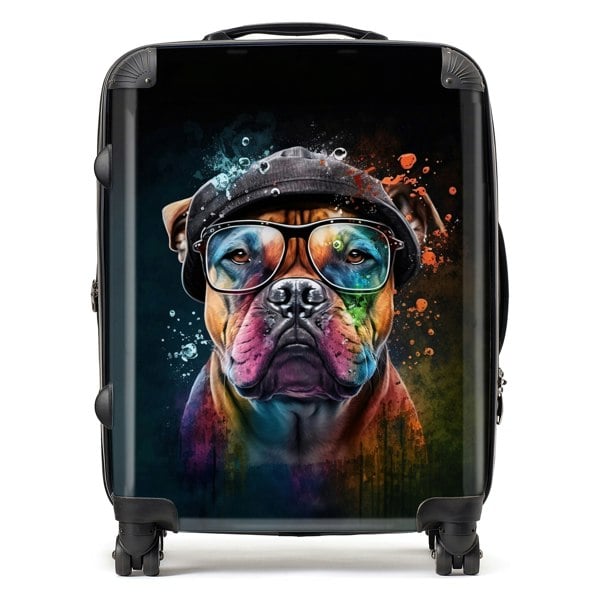 Warren Reed Staffordshire Bull Terrier Dog Splashart Suitcase