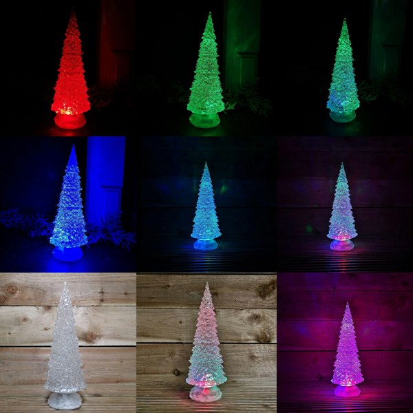 Samuel Alexander 30cm Dual Power Water Spinner Christmas Tree with Timer & Colour Changing LED's
