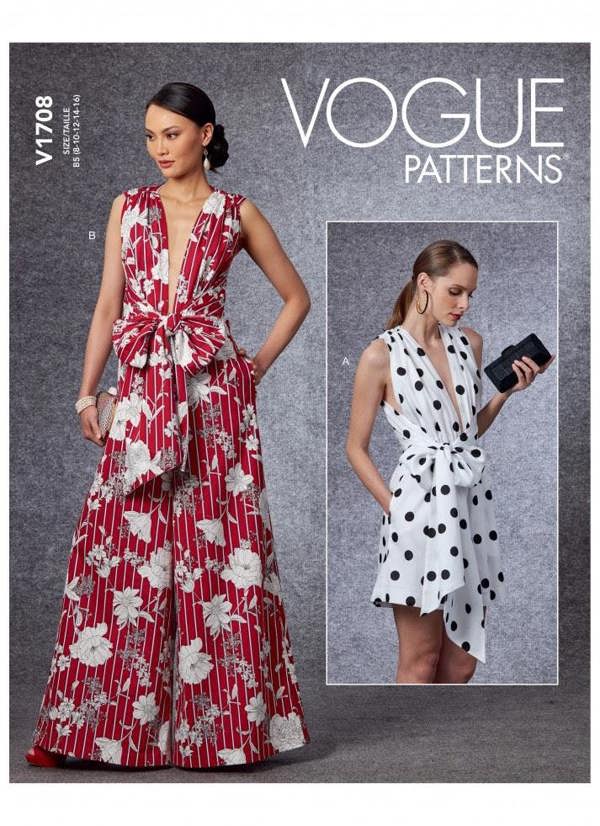 Vogue Sewing Pattern 1708, Jumpsuits for Women, F5 (16-18-20-22-24) - Easy