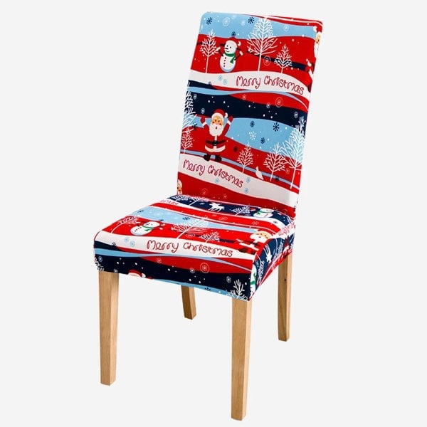 Anyseat Chair Cover Wave Santa Design with Anti-Dirt and Elastic Material for Dining Room Kitchen Wedding Hotel Banquet Restaurant