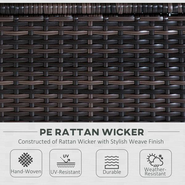 Wyld Haus Baka Brown Rattan 9 Seater Outdoor Sofa And Coffee Table Set With Cream Cushions