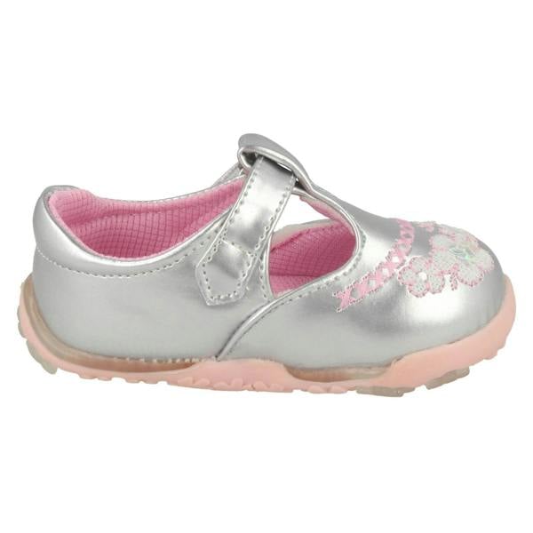 Cutie Girls Cutie T-Bar Flats With Floral Embroidery Detail