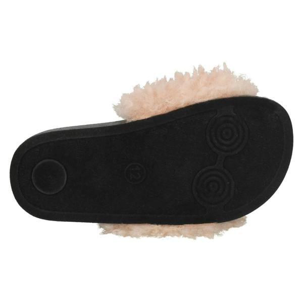 Spot On Girls Spot On Fake Poodle Fur Mule Sliders