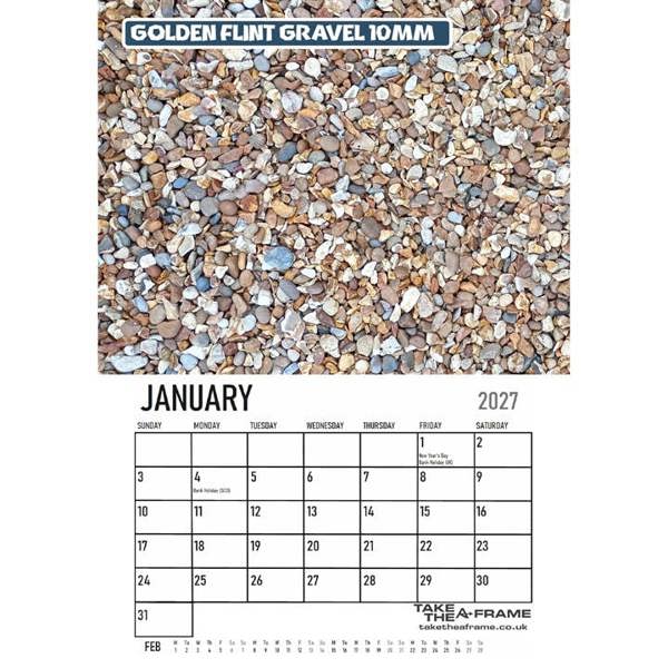 Gravel A3 Calendar 2027, Wall Calendars, Month To View, Humour, Gift