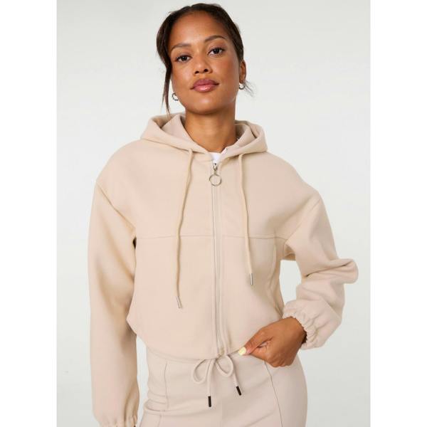 Pink Vanilla Cropped Zip Through Hoodie