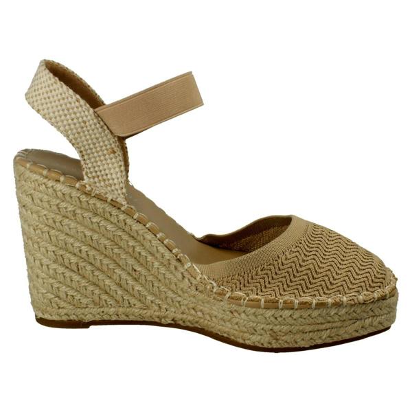 Savannah Ladies Savannah High Wedge Espadrille Slip On Summer Shoes Sandals F2305