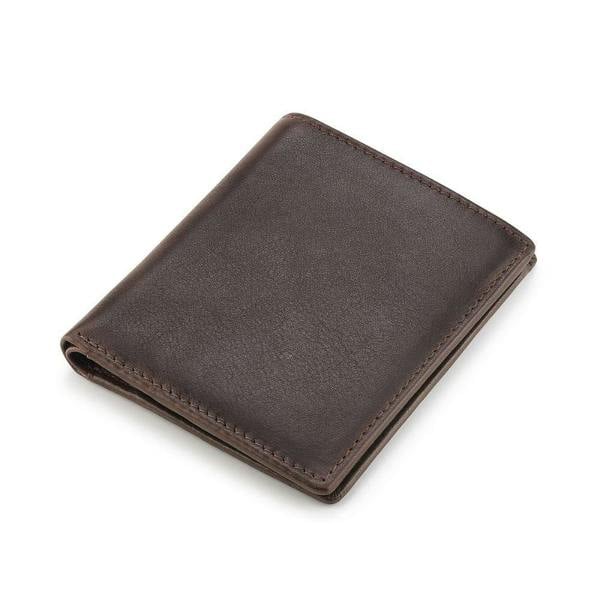 top view of brown leather  wallet for men nico tuscan