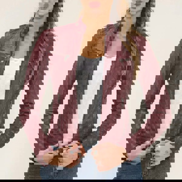 Leather Company Women's Real Leather Classic Racer Style Biker Jacket