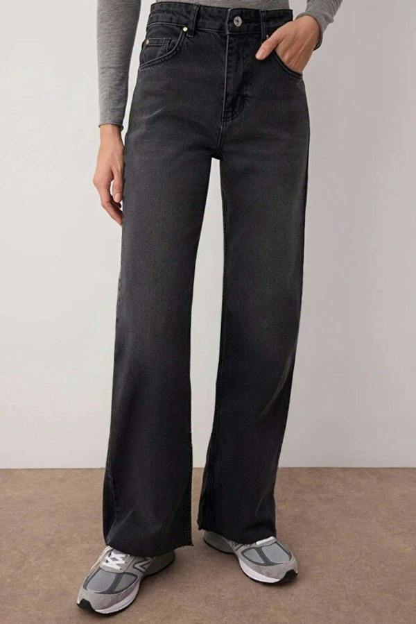 WOVCOR High Waist Comfort Cut Wide Leg Palazzo Jeans